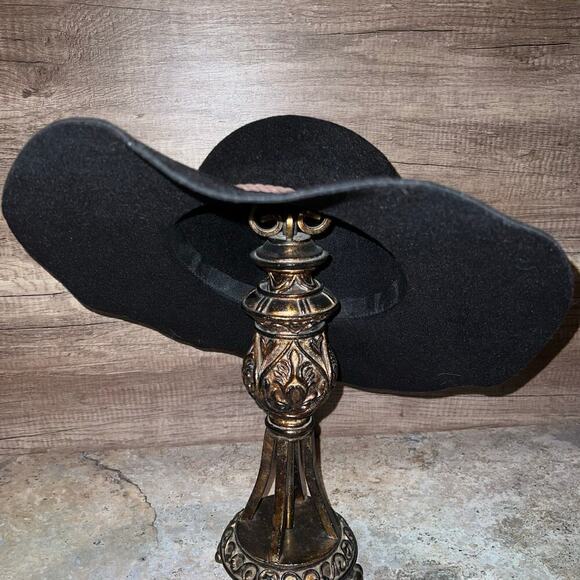 Altar'd State Black Floppy Boho Hat Oversized Wide Brimmed w Brown Cord Detail - Picture 10 of 14